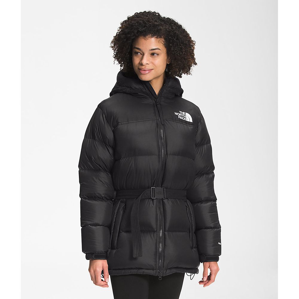 The North Face Nuptse Jacket Womens Australia - The North Face Belted Mid Black (OPG-140958)